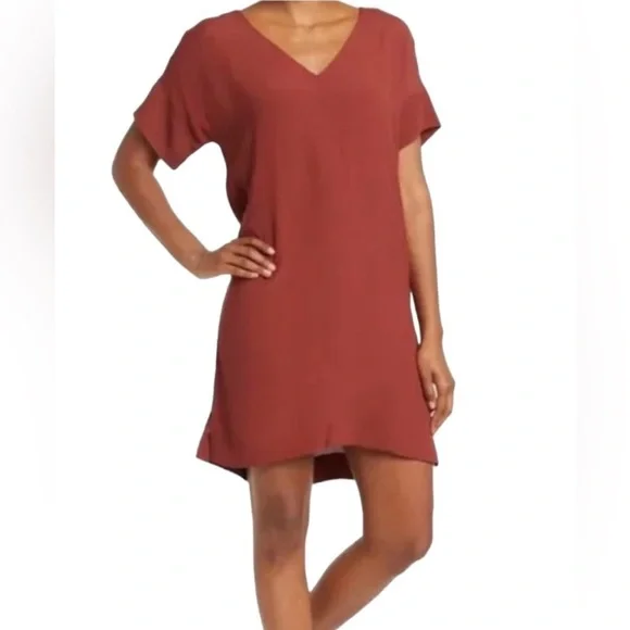 knee length dresses for ladies Elliatt Rhian Fitted Mini Dress in Rust Medium main image 0